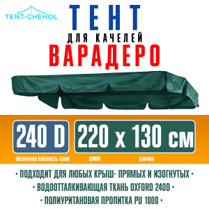 Тент для качелей варадеро 220x130 зеленый